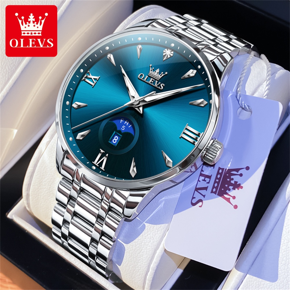 Luxury Watch Moon Phase - OLEVS Moon Phase men's watches calendar