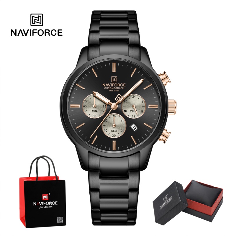Luxury Watch Straps - NAVIFORCE Men Quartz Chronograph Watch Waterproof