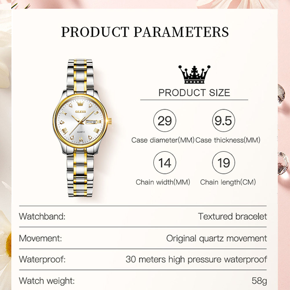 OLEVS 5563 New Fashion Women Q - Luxury Watch Moon Phase 评论和价格