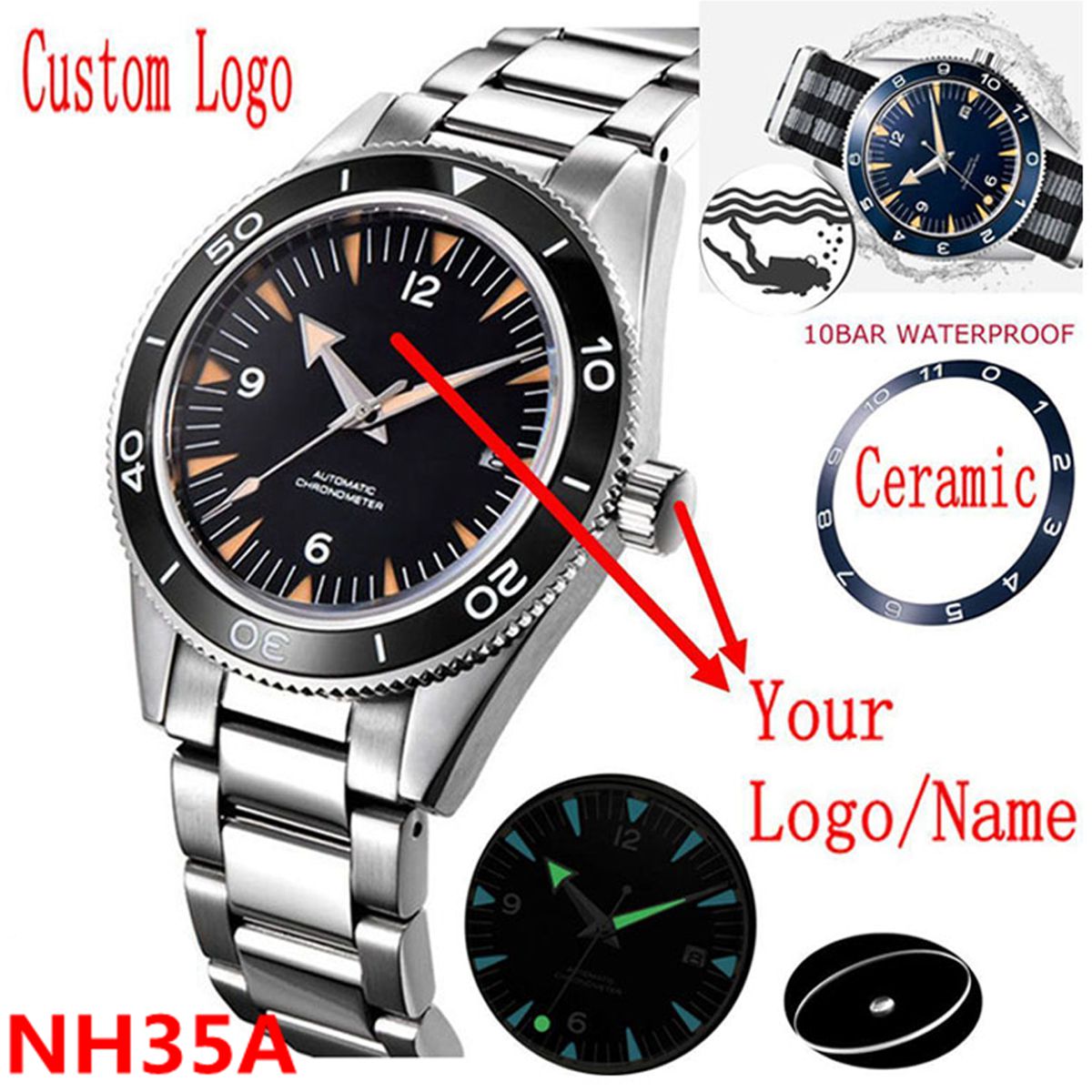 Custom Logo NH35 Movement Watc - Luxury Watch Deals 评论和价格