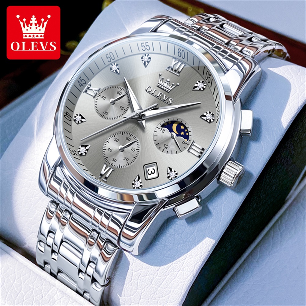 OLEVS 2858 Quartz Watch for Me - Luxury Watch Moon Phase 评论和价格