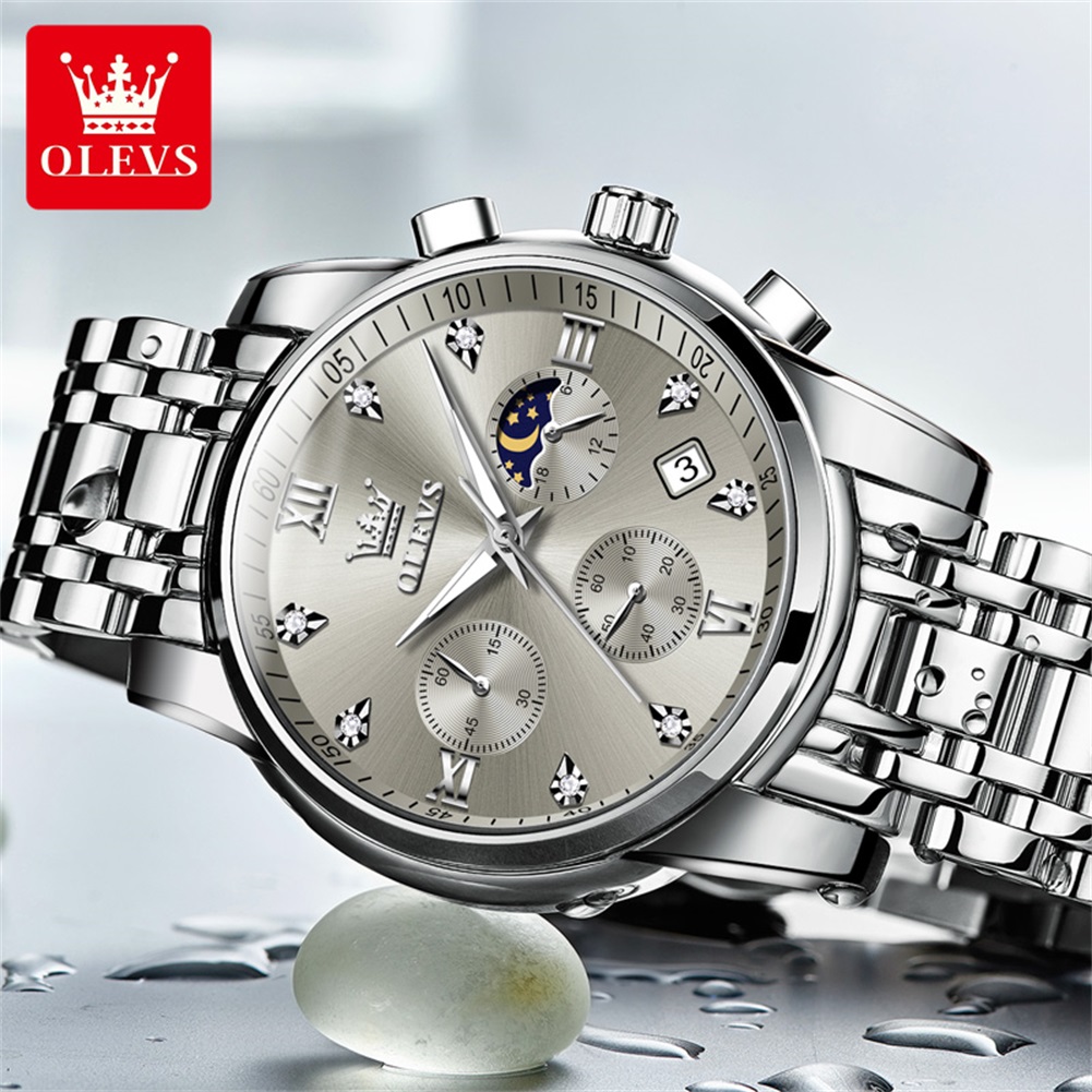 OLEVS 2858 Quartz Watch for Me - Luxury Watch Moon Phase 评论和价格