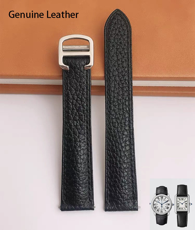 Genuine Leather Watch Strap Su - Luxury Watch Cartier 评论和价格