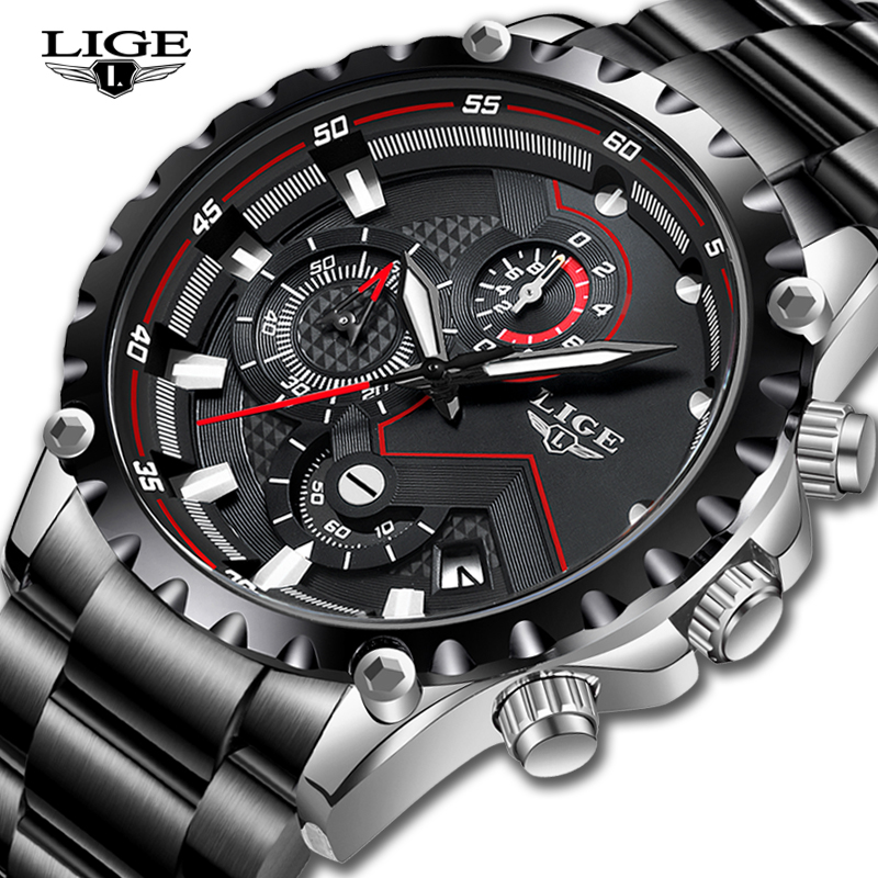 LIGE Top Brand Luxury Mens Fas - Luxury Watch All Brands 评论和价格