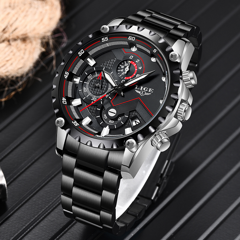 LIGE Top Brand Luxury Mens Fas - Luxury Watch All Brands 评论和价格