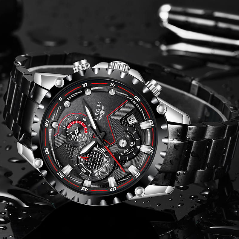 LIGE Top Brand Luxury Mens Fas - Luxury Watch All Brands 评论和价格