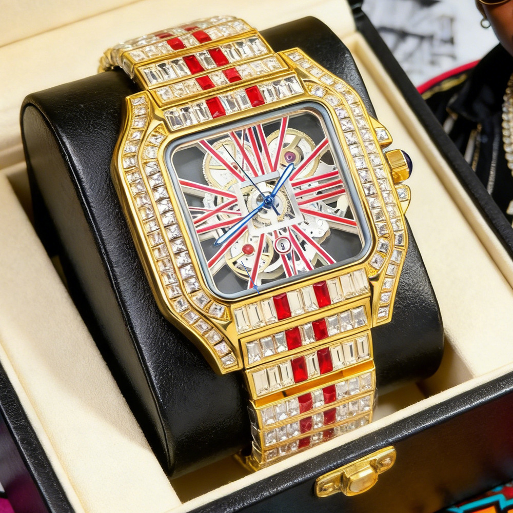 Hollow Luxury Bling Quartz Wri - Luxury Watch Iceberg 评论和价格