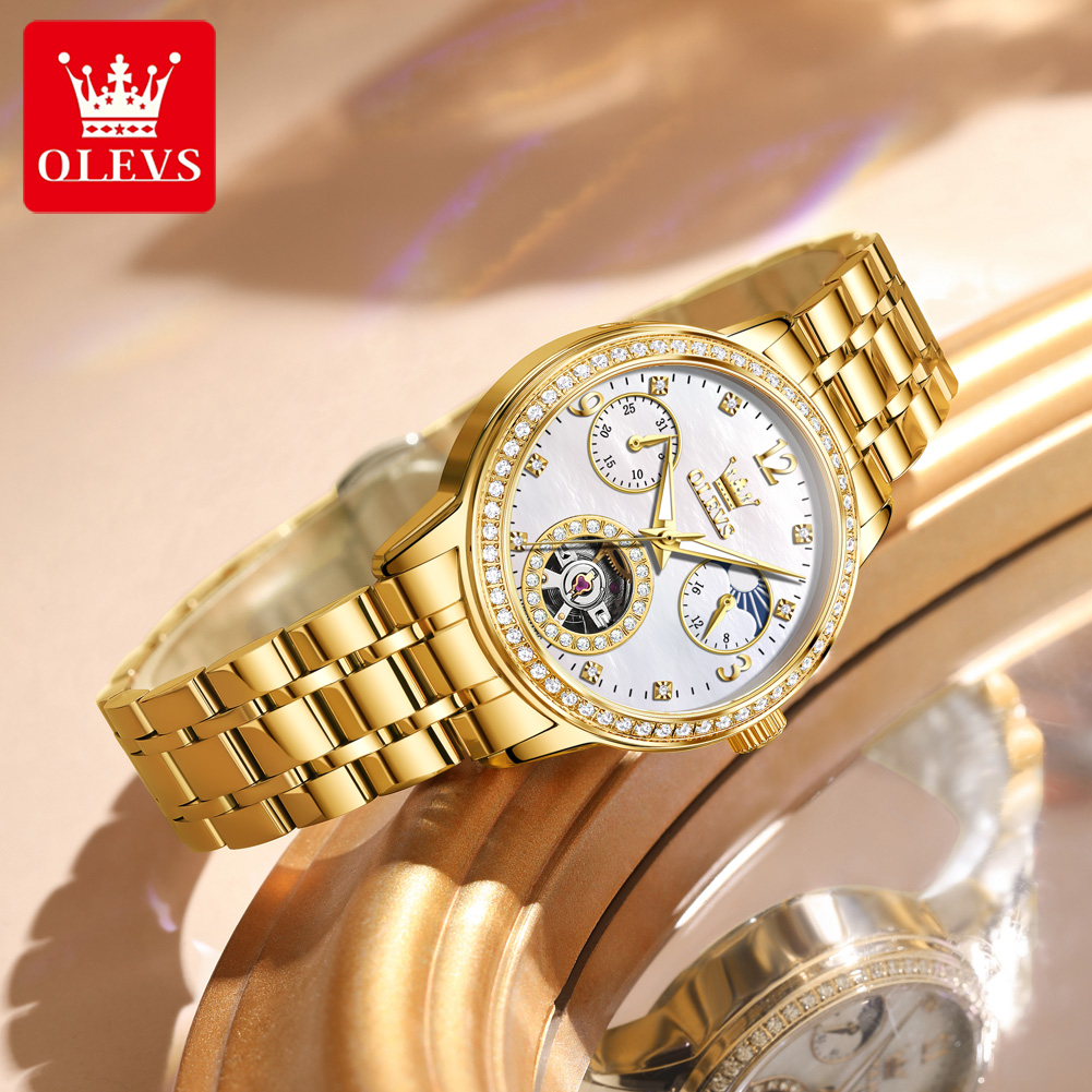 OLEVS 6750 Automatic Woman Wat - Luxury Watch Moon Phase 评论和价格