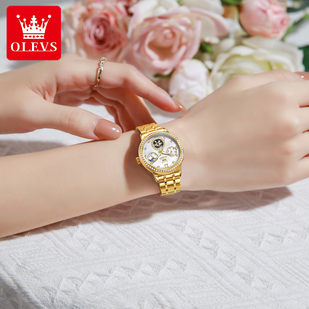 OLEVS 6750 Automatic Woman Wat - Luxury Watch Moon Phase 评论和价格