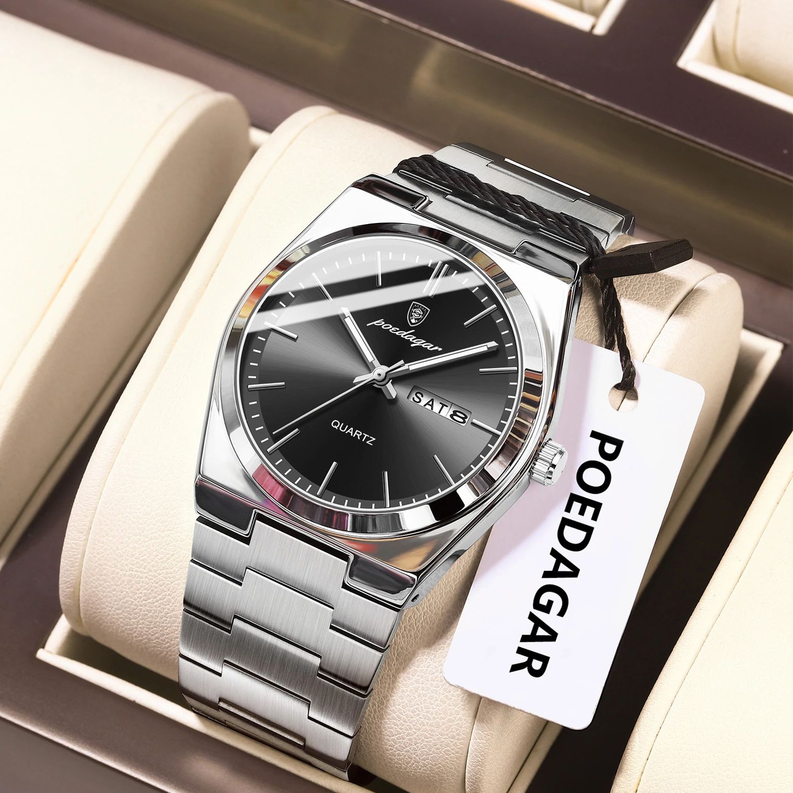 POEDAGAR Luxury Men's Quartz W - Luxury Watch Cartier 评论和价格
