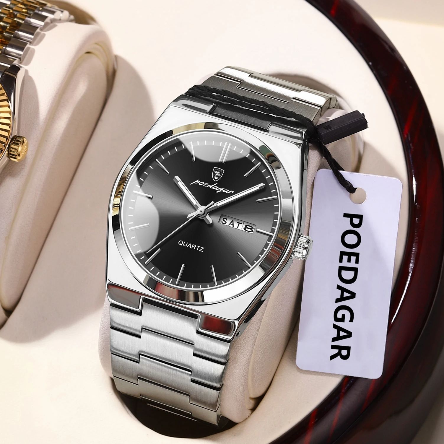 POEDAGAR Luxury Men's Quartz W - Luxury Watch Cartier 评论和价格