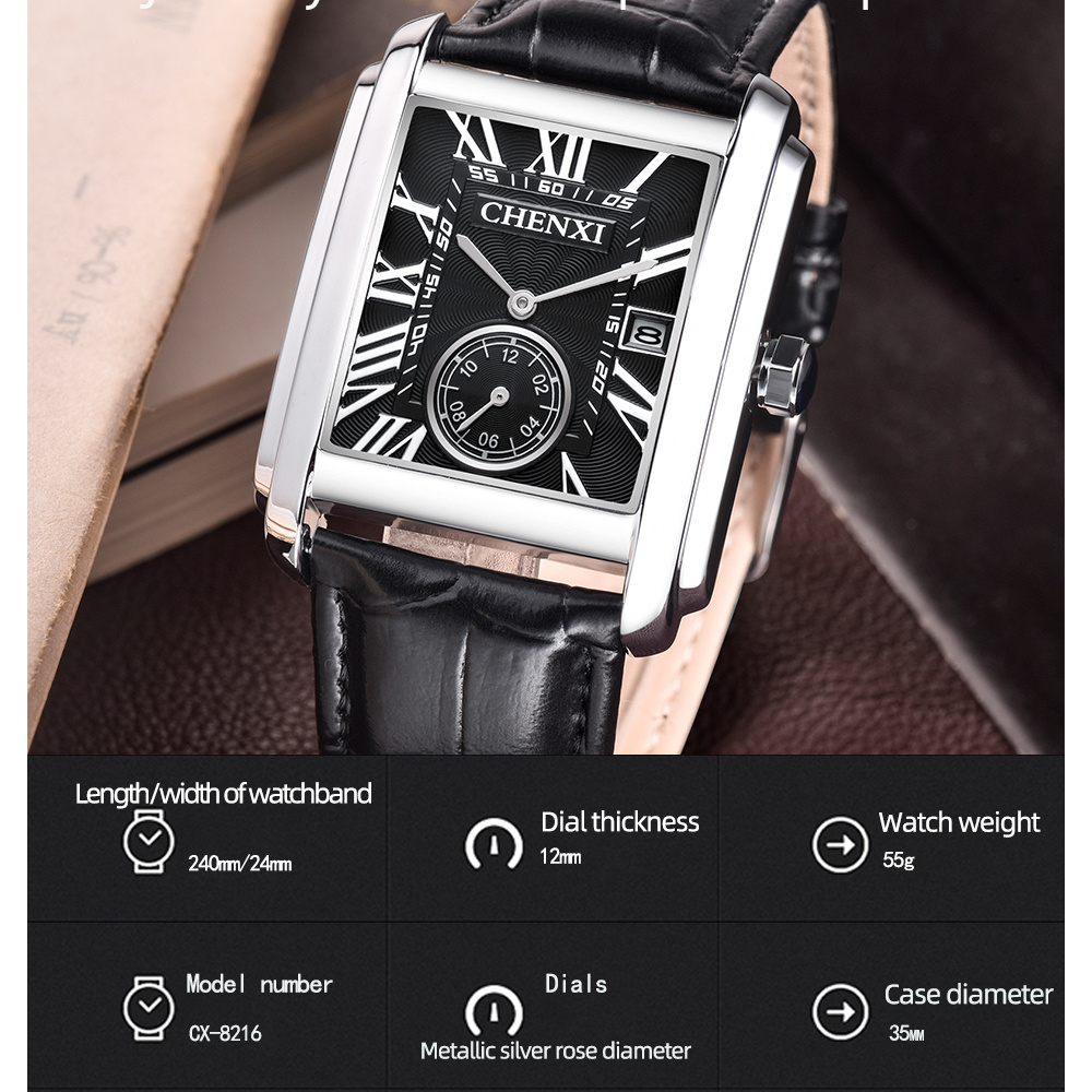 CHENXI 8216 Fashion Classic Sq - Zen Luxury Watch 评论和价格