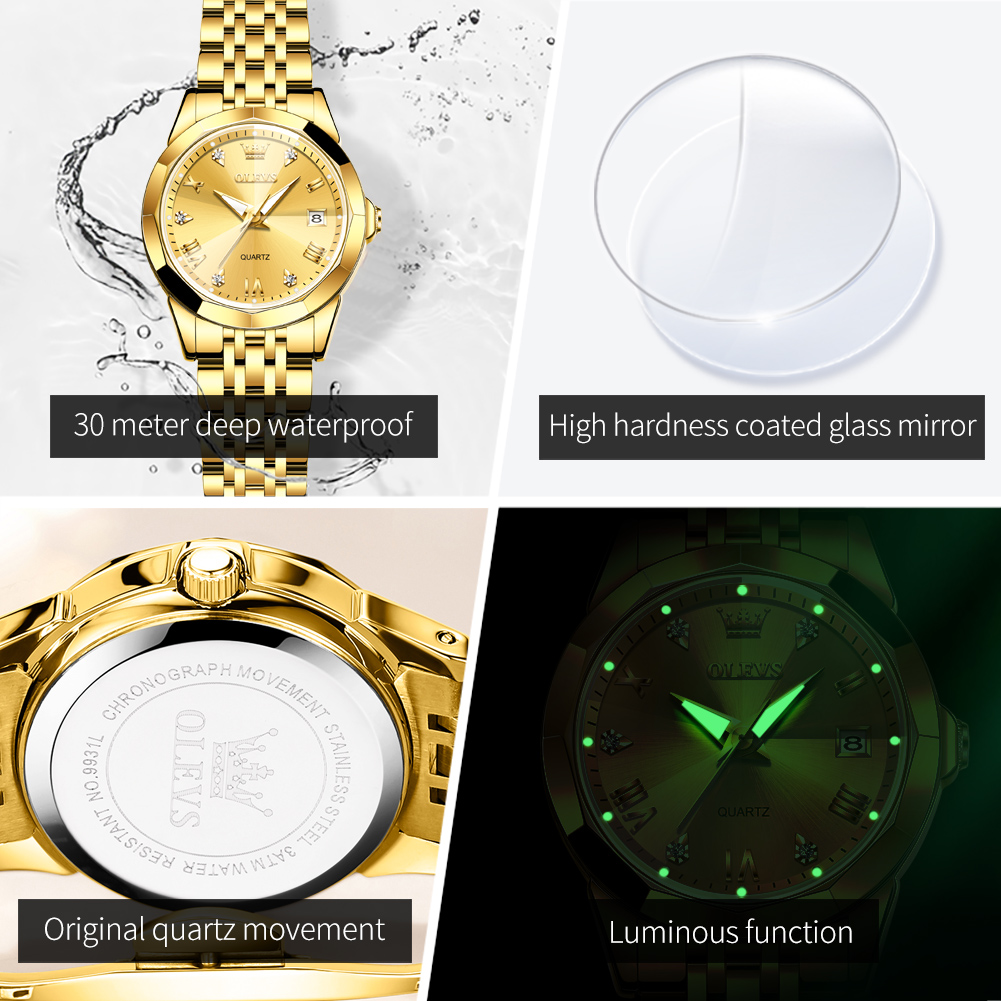 OLEVS Fashion Golden Watch for - Luxury Watch Deals 评论和价格