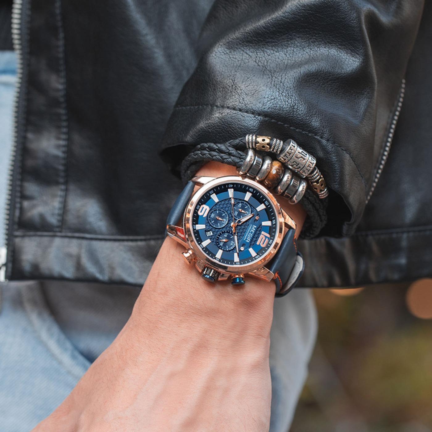 MEGIR 2020 Luxury Watches Men  - Luxury Watch Leather 评论和价格