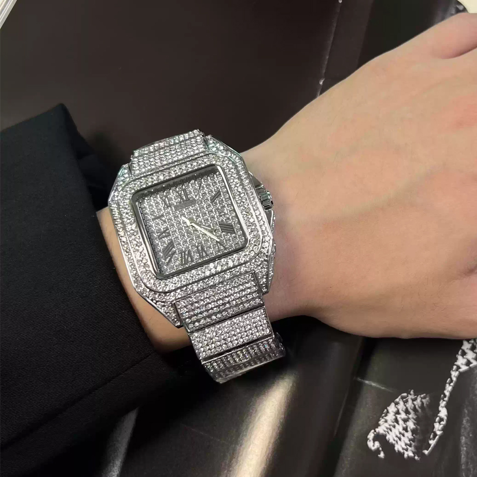 Gold or Black Watch Ice Out Sq - Luxury Watch Iceberg 评论和价格